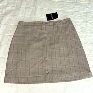 Forever 21 Beige Plaid Skirt